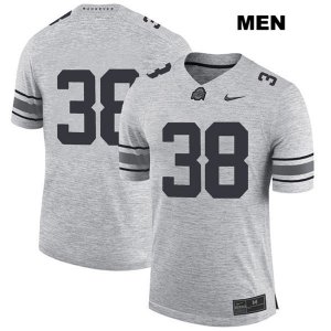 Men's NCAA Ohio State Buckeyes Javontae Jean-Baptiste #38 College Stitched No Name Authentic Nike Gray Football Jersey PP20D74FB